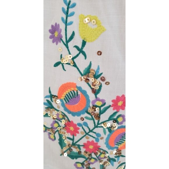 NEW LUXE MODA WHITE EMBROIDERED EMBELLISHED BLOUSE TOP SZ XLARGE - Picture 4 of 10